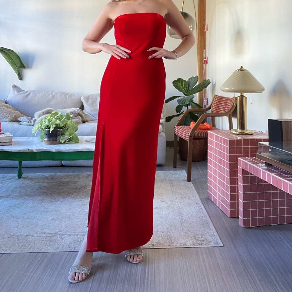 Reformation velvet beacon dress cherry NWT small / S / 4-6